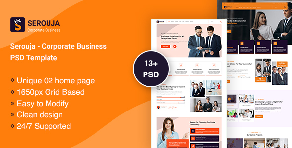 Preview image for Serouja - Corporate Business PSD Template