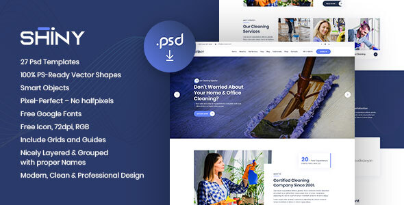 SHINY - Multi-Purpose Cleaning Services PSD Template