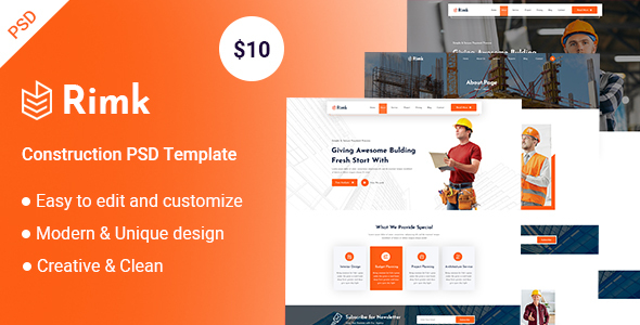 Rimk-Construction PSD Template listing image