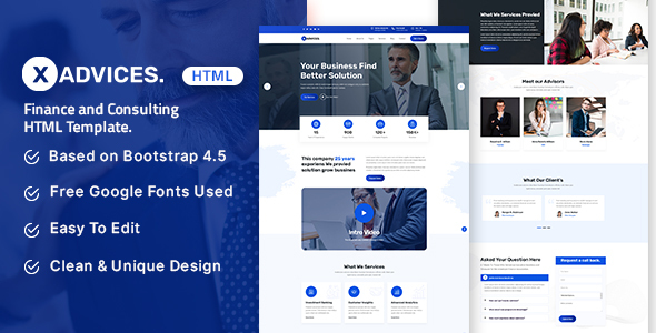 Preview image for Xadvices - Finance and Consulting HTML Template