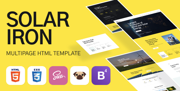 Solar Iron - Energy Responsive HTML5 Template listing image