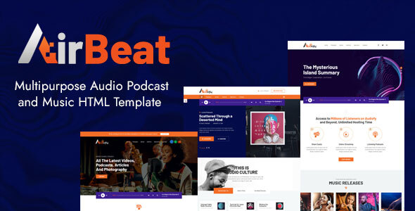 Preview image for AirBeat | Multipurpose Audio Podcast & Music HTML Template