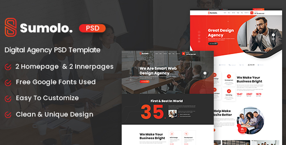 Sumolo - Digital Agency PSD Template