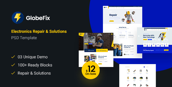 GlobeFix - Electronics Repair PSD Template