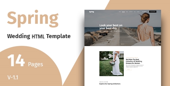 Spring - Wedding Dress HTML Template