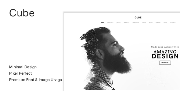 Product preview supplied for Cube Creative Portfolio PSD Template