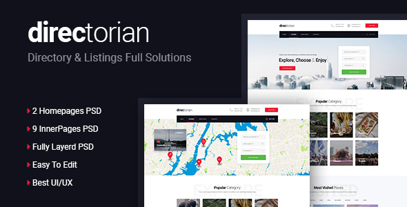 Directorian Directory & Listings PSD Template listing image