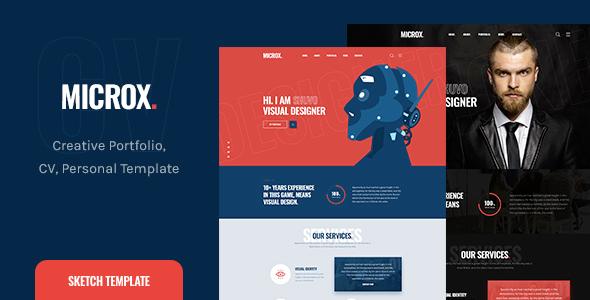 Product preview supplied for Microx CV Resume Personal Portfolio Sketch Template