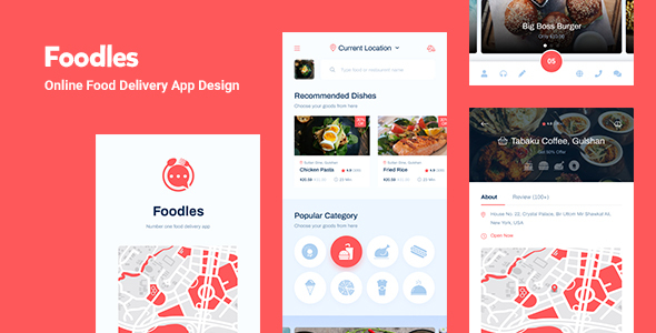 Foodles - Food Delivery Mobile App Design listing image