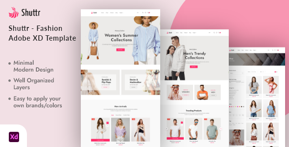Shuttr - Fashion eCommerce Adobe XD Template