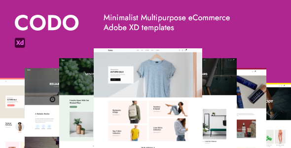 Product preview supplied for Codo - Minimalist eCommerce Adobe XD templates