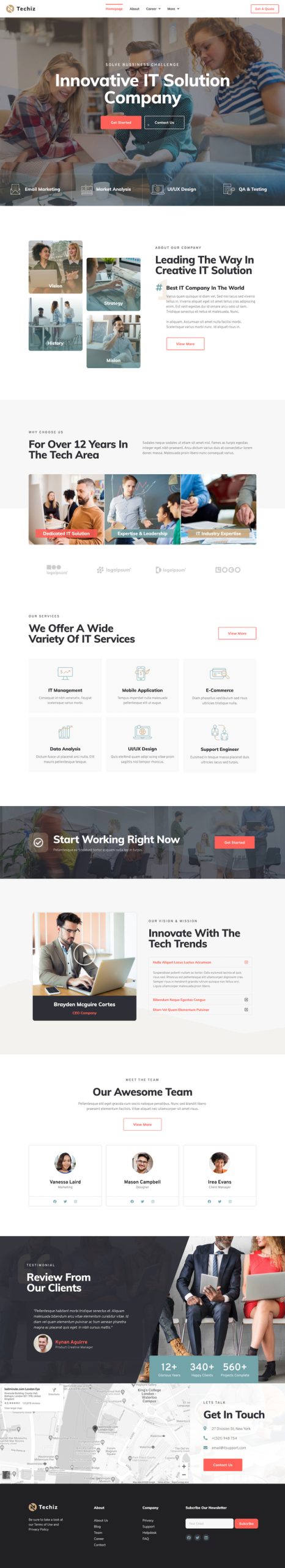 Techiz | IT Solutions & Services Company Elementor Template Kit