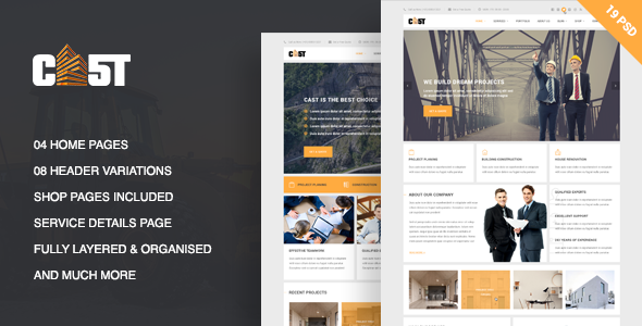 CAST - A Construction & Business PSD Template