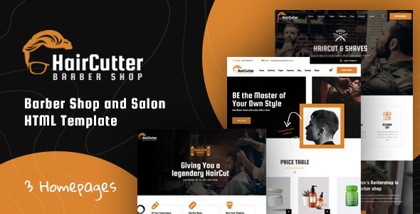 Product preview supplied for HairCutter - Barber Shop and Hair Salon Website Templates