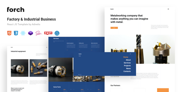 Preview image for Forch - Factory & Industrial Business React JS Template