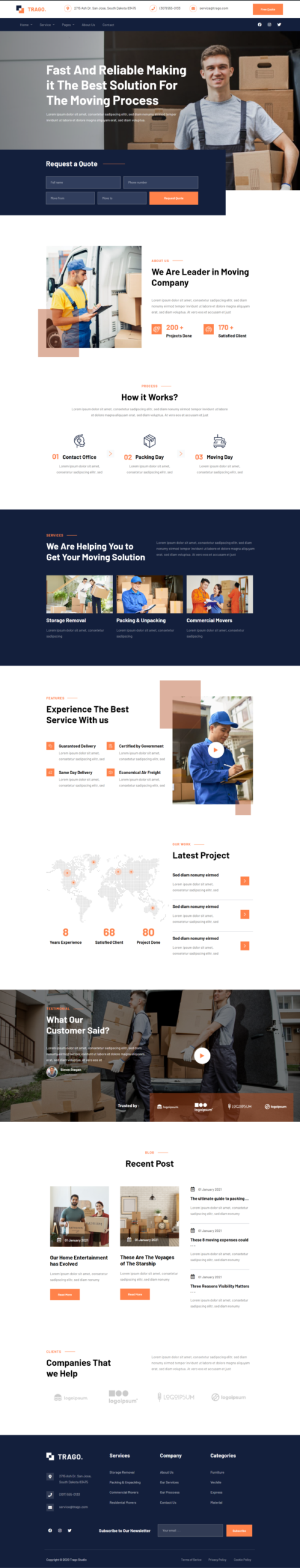 Preview image for Trago - Movers & Packers Service Elementor Template Kit