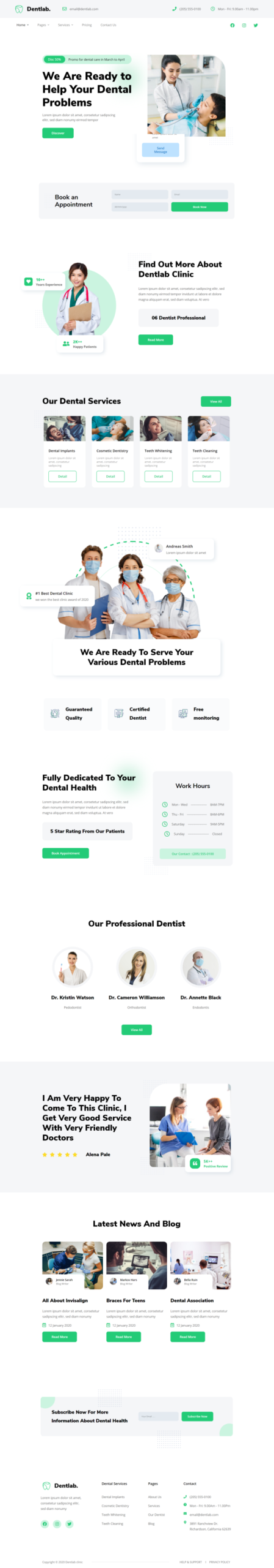 Dentlab - Dentist & Dental Clinic Elementor Template Kit