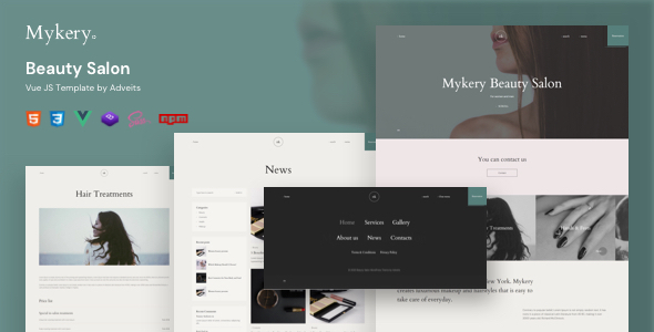 Mykery - Beauty Salon Vue JS Template listing image