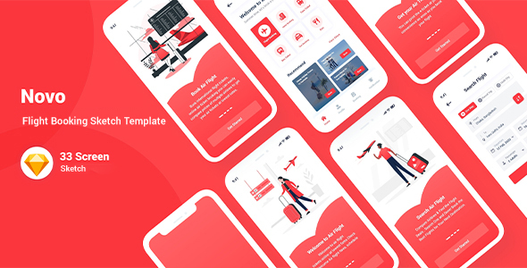 Novo - Flight Booking Sketch Template listing image