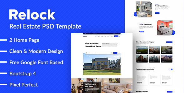 Product preview supplied for Relock - Creative Real Estate PSD Template