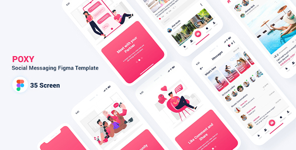 Poxy - Social Messaging Figma Template listing image