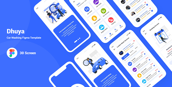Dhuya – Car Washing Figma Template listing image
