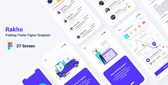 Rakho – Parking Finder Figma Template product preview