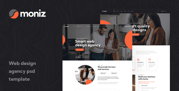 Product preview supplied for Moniz - Web Design Agency PSD Template