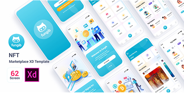 Fungib – NFT Marketplace Adobe XD Template