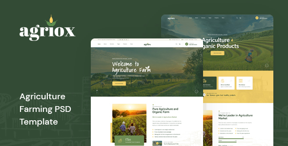 Agriox - Agriculture Farming PSD Template product preview