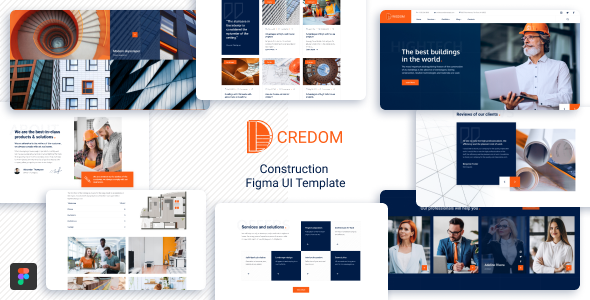 Credom - Construction  Figma UI Template listing image