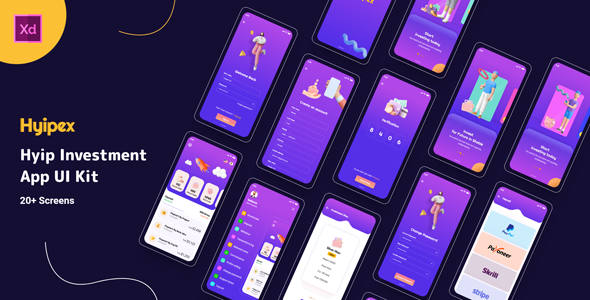 Product preview supplied for Hyipex - Hyip Investment  App UI Design