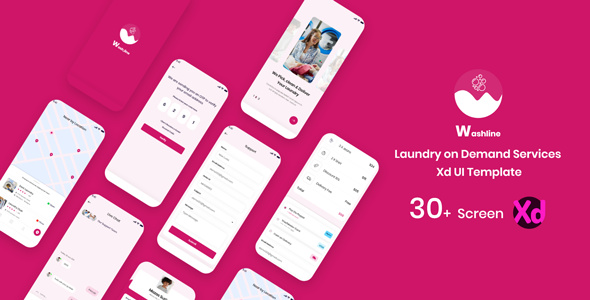 WashLine - On demand laundry mobile App UI Kit