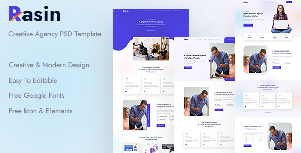 Rasin Creative Agency PSD Template