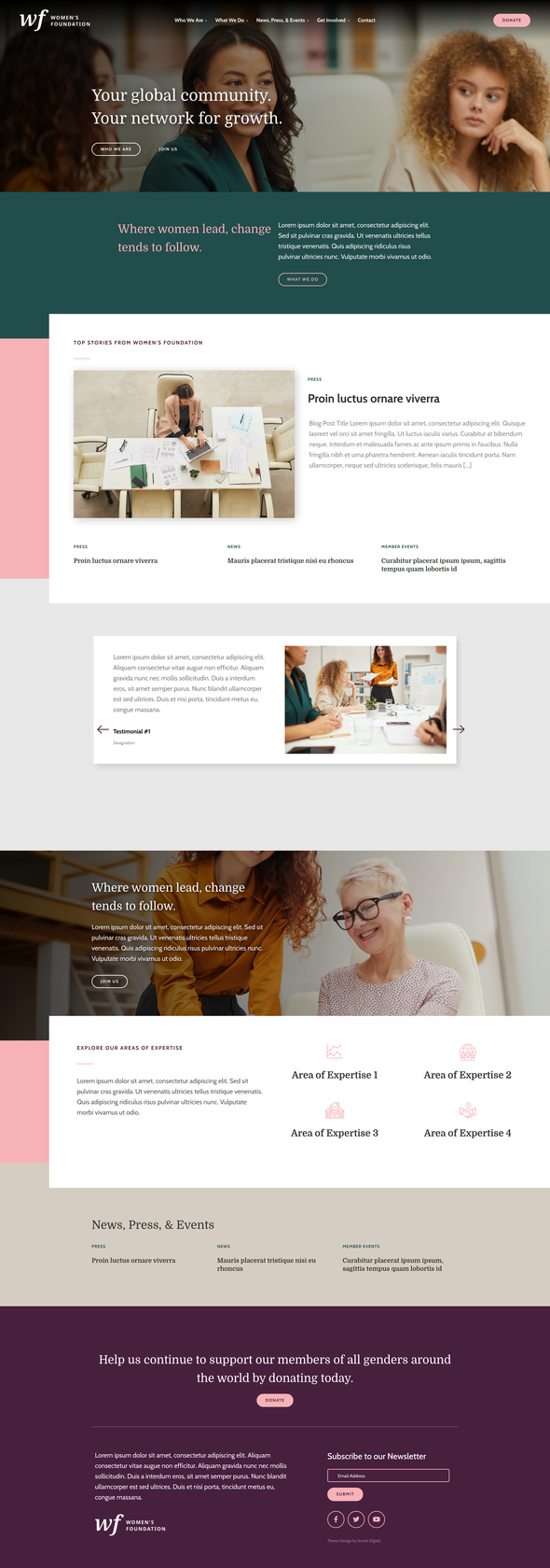 Women’s Foundation | Non-Profit WordPress Elementor Template Kit product preview