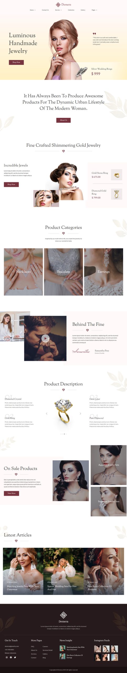 Demera - Jewelry Manufacturer & Store Elementor Template Kit