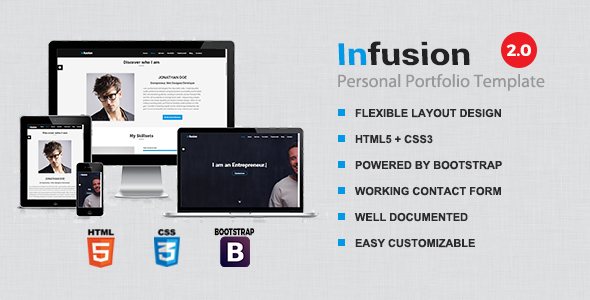 Infusion - Responsive Personal Portfolio Template product preview