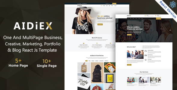 Preview image for Aidiex – Business And Corporate React Next JS Template