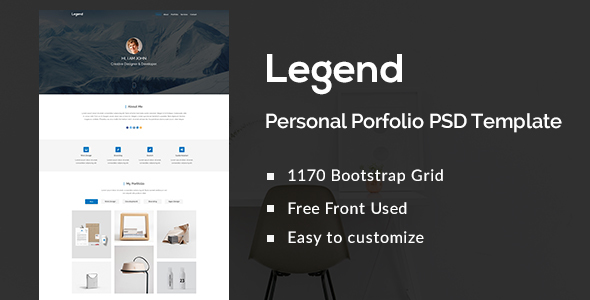 Preview image for Legend Personal Portfolio PSD Template