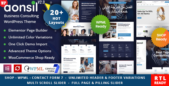 Product preview supplied for Aonsil - Corporate Consulting WordPress Theme