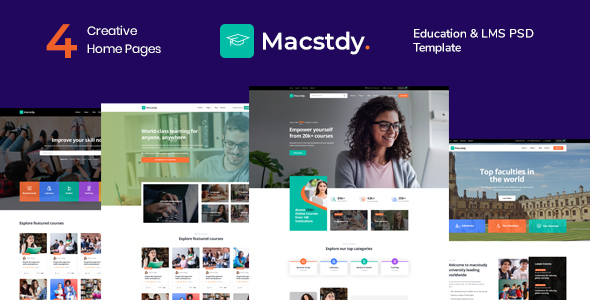 Preview image for Macstdy - Education & LMS PSD Template