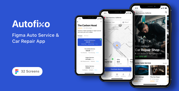 Autofixo - Figma Auto Service & Car Repair App product preview