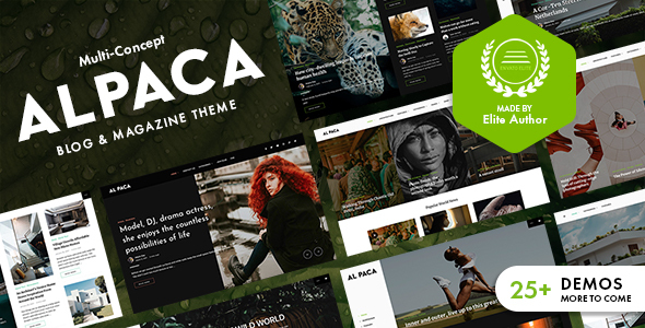 Alpaca - Blog & Magazine WordPress Theme product preview