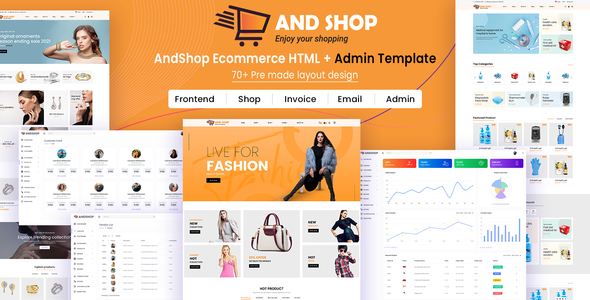 Preview image for AndShop Ecommerce HTML + Admin Template