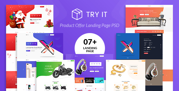 Preview image for Tryit - Product Offer Landing Page PSD Template