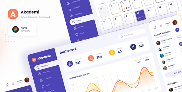 Akademi - Elegant School Admin Dashboard Figma