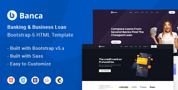 Banca - Banking & Business Loan Bootstrap-5 HTML Website  Template