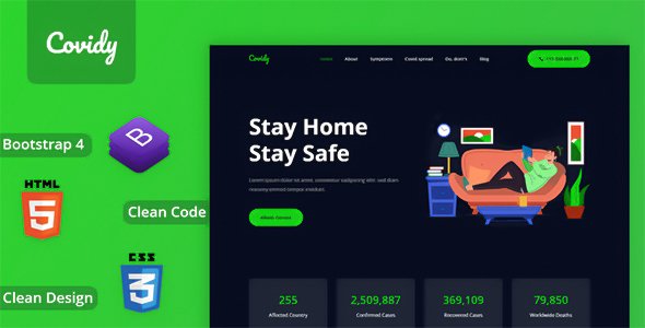 Covidy - Responsive Onepage HTML Template