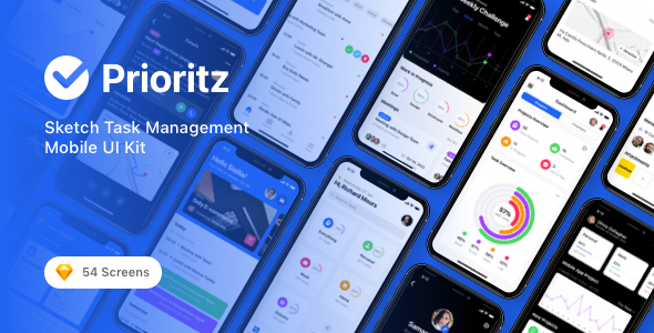 Prioritz - Sketch Task Management Mobile UI Kit