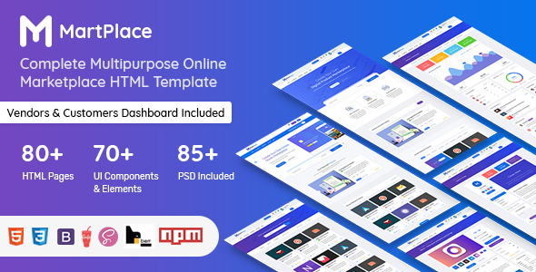 Product preview supplied for MartPlace - Multipurpose Online Marketplace HTML Template with Dashboard